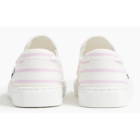 NEW J Crew Slip On Sneakers Road Trip Striped Lavendar Pink Lilac Size 9M - Picture 4 of 6